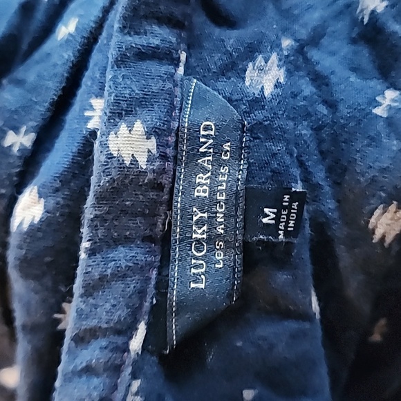 Lucky Brand Long Sleeve Sinch Waist Blouse Blue Button-Up Size Medium - Picture 3 of 4